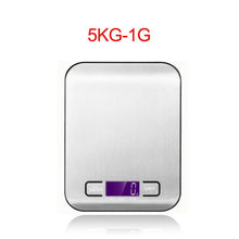 Load image into Gallery viewer, High Precision Electronic Kitchen Scales 5kg/1g LCD Digital Food Scale Stainless Steel Weight balance Scale Tool Libra silver